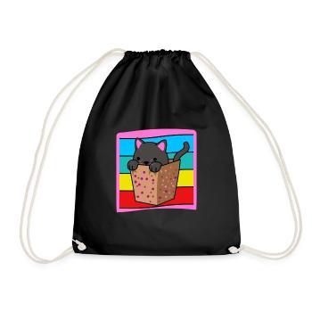 Cat in a box - Drawstring Bag - black - Front