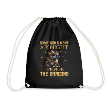 Dragon Creatures Medieval Dragon - Drawstring Bag - black - Front