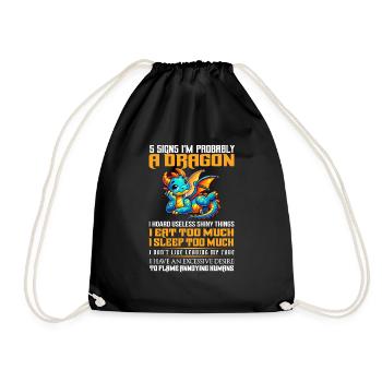 Dragon Creatures Medieval Dragon - Drawstring Bag - black - Front