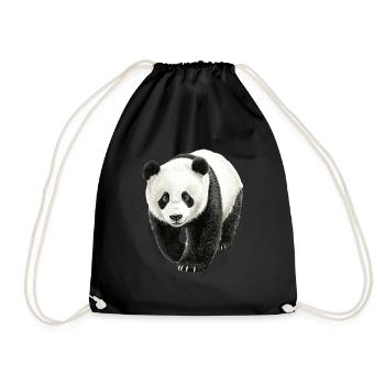 Panda - Turnbeutel - Schwarz - Vorne