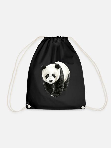 Panda - Turnbeutel - Schwarz