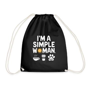 I`m a simple woman like sunshine dogs & coffee - Turnbeutel - Schwarz - Vorne