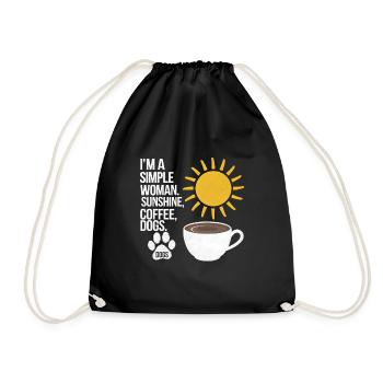Je suis une femme simple comme les chiens de soleil et le café - Sac de sport léger - noir - Devant