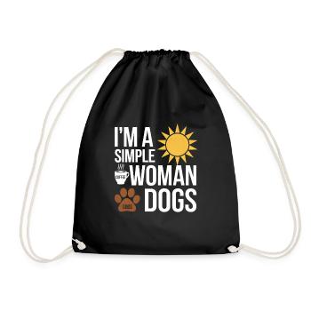 Je suis une femme simple comme les chiens de soleil et le café - Sac de sport léger - noir - Devant