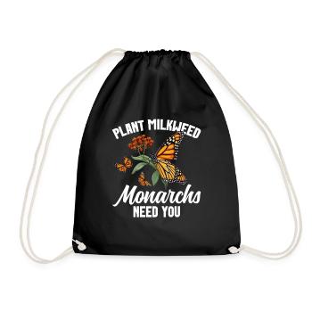 Papillons Le monarque Asclépiade Monarque Monarque Papillon - Sac de sport léger - noir - Devant