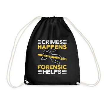 Forensic Analyst Crimes Happens Forensic Helps - Drawstring Bag - black - Front
