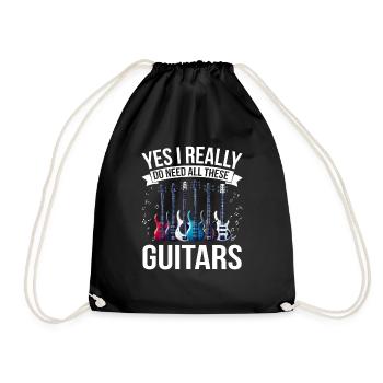 Bassiste, Guitariste, Guitare électrique - Sac de sport léger - noir - Devant