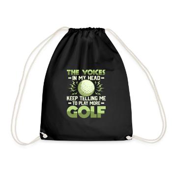 The Voices In My Head Keep Telling Me Golf Golfer - Drawstring Bag - black - Front