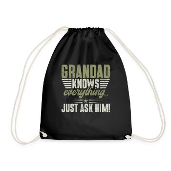 Grand-père Grand-père Pops Grand-parent - Sac de sport léger - noir - Devant