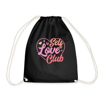 Self Love Club - Drawstring Bag - black - Front