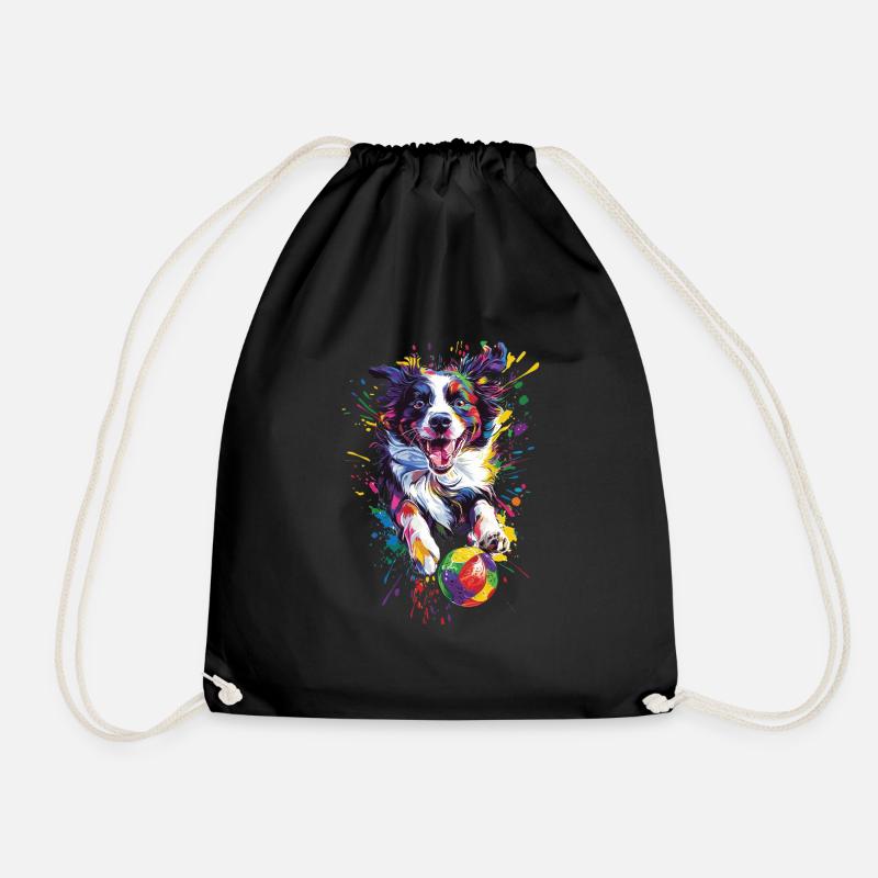 Border Collie - Turnbeutel - Schwarz