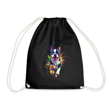 Boston Terrier - Turnbeutel - Schwarz - Vorne