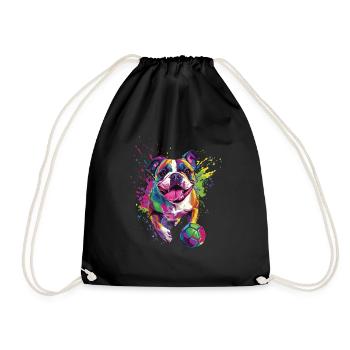 Bulldogge - Turnbeutel - Schwarz - Vorne