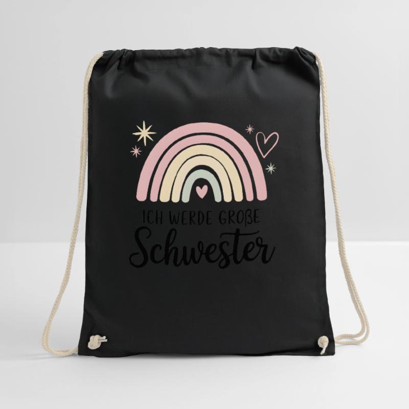 Ich Werde Große Schwester Regenbogen Boho Turnbeutel