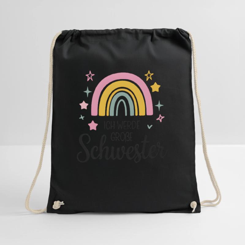 Ich Werde Große Schwester Regenbogen Boho Turnbeutel