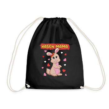 Bunny Mom Cute Bunny Motif for Mothers - Drawstring Bag - black - Front