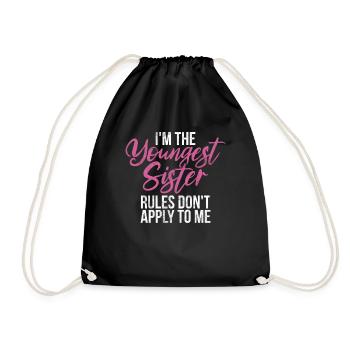Sister Brother Matching Siblings Twins - Drawstring Bag - black - Front