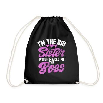 Sister Brother Matching Siblings Twins - Drawstring Bag - black - Front