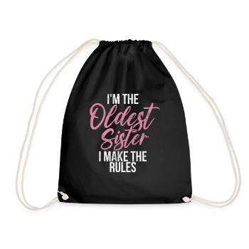 Sister Brother Matching Siblings Twins - Drawstring Bag - black - Front