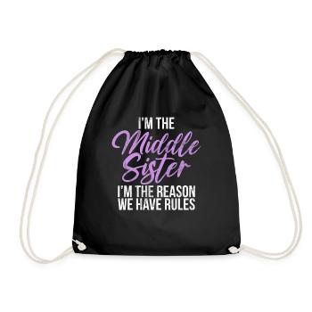 Sister Brother Matching Siblings Twins - Drawstring Bag - black - Front