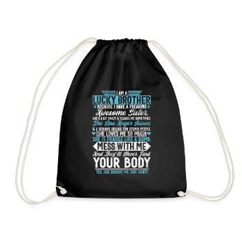 Sister Brother Matching Siblings Twins - Drawstring Bag - black - Front