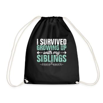 Sister Brother Matching Siblings Twins - Drawstring Bag - black - Front