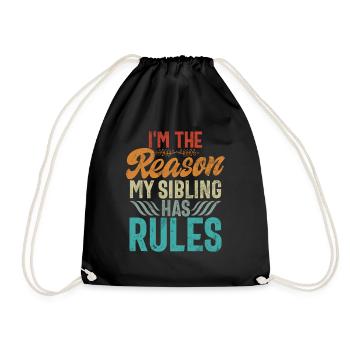 Sister Brother Matching Siblings Twins - Drawstring Bag - black - Front