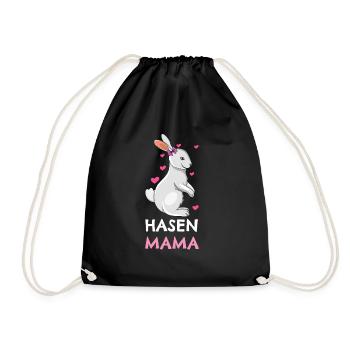 Bunny Mom Loving Bunny Design - Drawstring Bag - black - Front