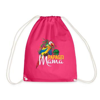Parrot Mom Colorful Art - Drawstring Bag - fuchsia - Front