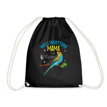 Perruche Maman Cœur Musique Amour - Sac de sport léger - noir - Devant