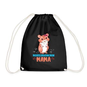 Meerschweinchen Mama Herzliche Liebe Illustration - Turnbeutel - Schwarz - Vorne