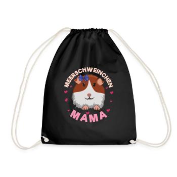 Meerschweinchen Mama Coole Illustration - Turnbeutel - Schwarz - Vorne