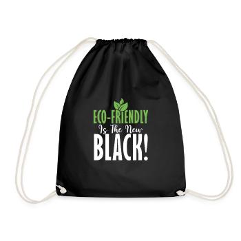 Eco-friendly Is The New Black! Planet Earth Day - Drawstring Bag - black - Front