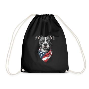 Staffordshire Bullterrier - Turnbeutel - Schwarz - Vorne