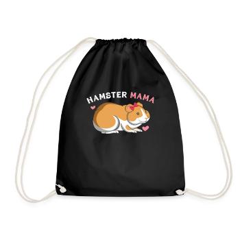 Hamster Mom Lover Design - Drawstring Bag - black - Front
