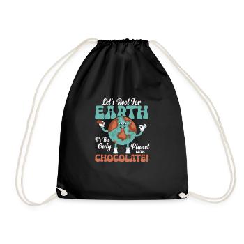 Let's Root For Earth Earth Day Planet - Drawstring Bag - black - Front