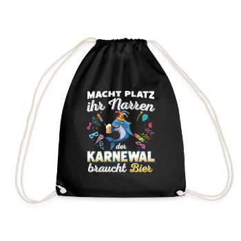 Konfetti Fasching Karneval Spaß Design - Turnbeutel - Schwarz - Vorne