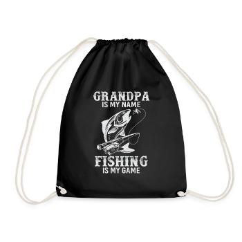 Fishing Is My Game - Drawstring Bag - black - Front
