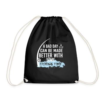 Passez une meilleure journée avec la pêche - Sac de sport léger - noir - Devant