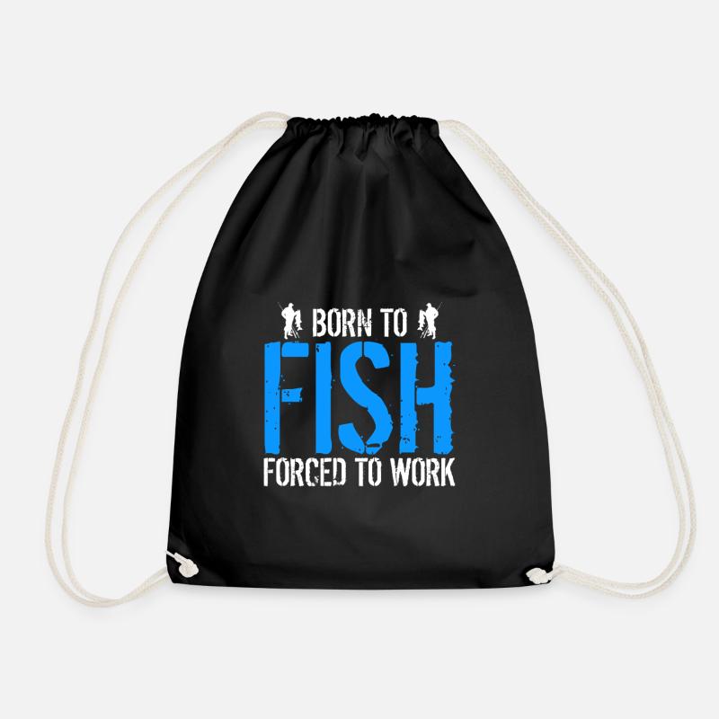 Born To Fish - Turnbeutel - Schwarz