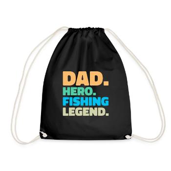 Papa. Héros. Légende de la pêche. - Sac de sport léger - noir - Devant
