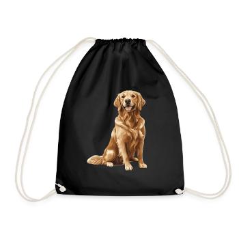 Golden Retriever - Drawstring Bag - black - Front