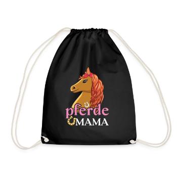 Pferde Mama Stolz Kreativer Look - Turnbeutel - Schwarz - Vorne