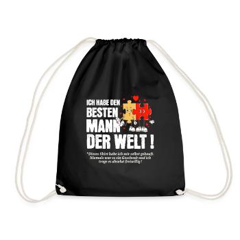 Ich habe den besten Mann der Welt - Turnbeutel - Schwarz - Vorne