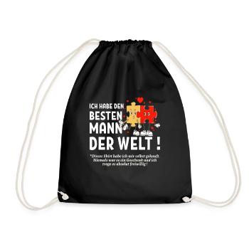 Ich habe den besten Mann der Welt - Turnbeutel - Schwarz - Vorne