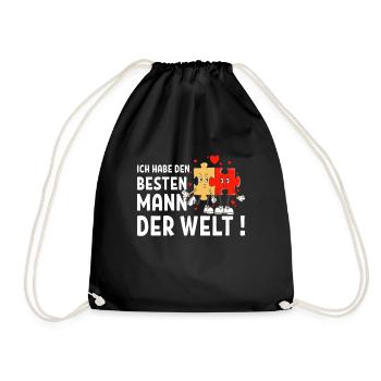 Ich habe den besten Mann der Welt - Turnbeutel - Schwarz - Vorne