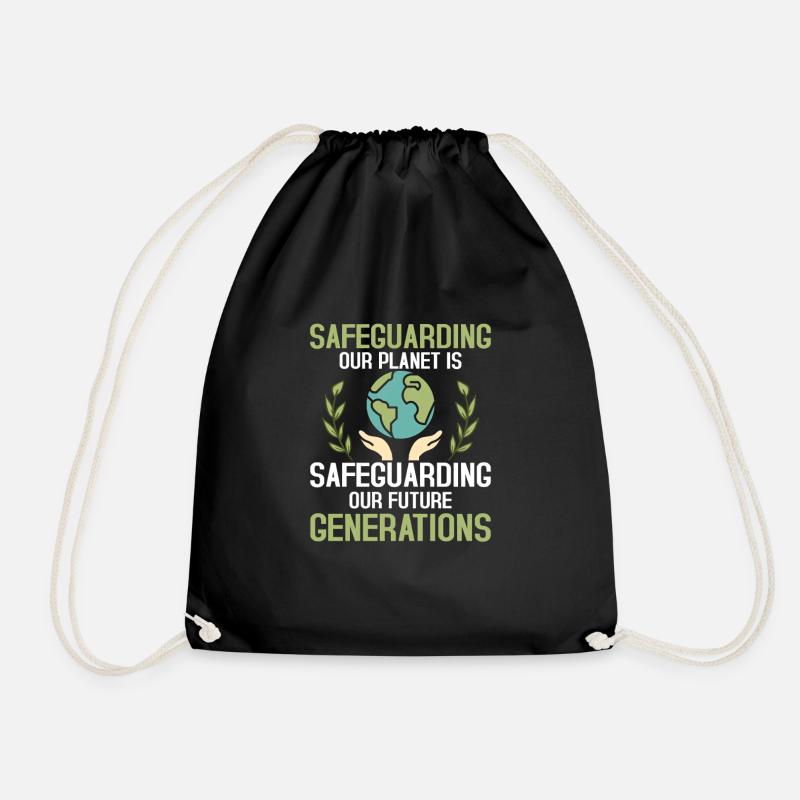 Safeguarding Our Planet Planet Environmental Eart - Turnbeutel - Schwarz