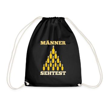 Men's Eye Test Beer Saying - Drawstring Bag - black - Front