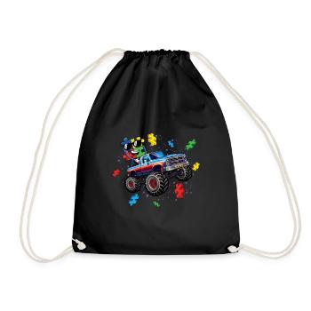 Autisme Monster Truck Puzzle Adventure - Sac de sport léger - noir - Devant