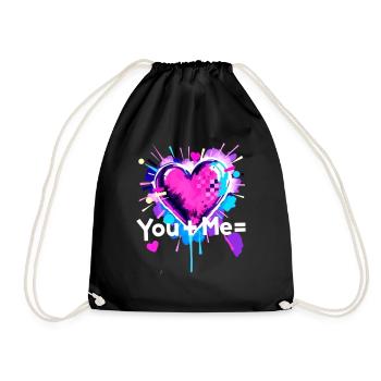 Toi + Moi = cœur Tu Plus Moi égale Amour - Sac de sport léger - noir - Devant